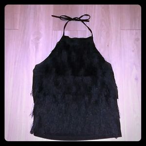 Sassy Fringe Halter Top- Xl